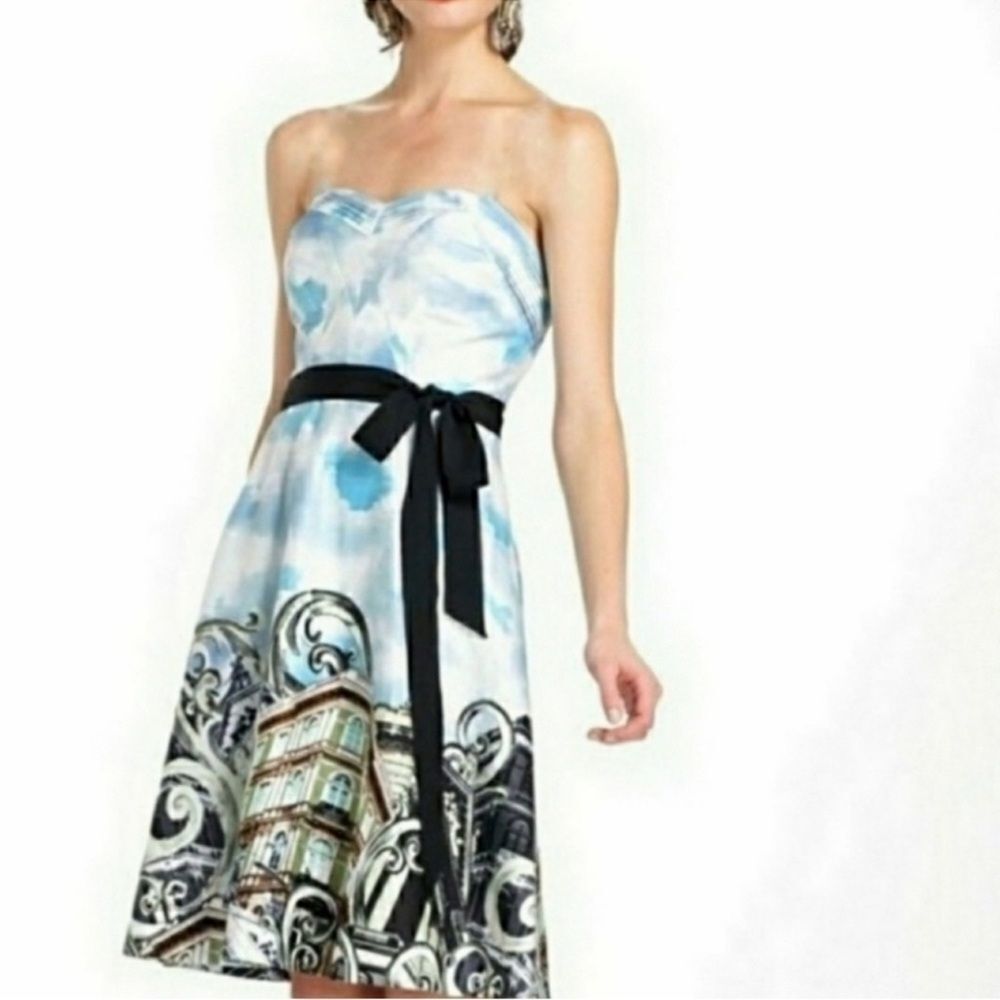 Anthropologie Moulinette Soeurs Skyward Strapless A-Line Dress Size 14